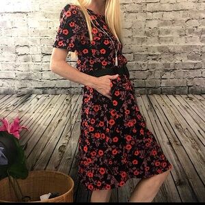NWT Lularoe Amelia Dress Size Large Black & Pink
